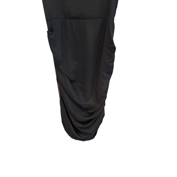 Whimsigoth Black Sleeveless Draped Cocktail Dress With Ruched Detailing - Elegan - Picture 7 of 13